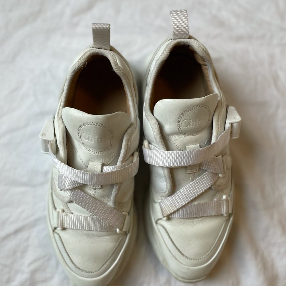 Chloe Sonnie low-top white leather sneakers 7